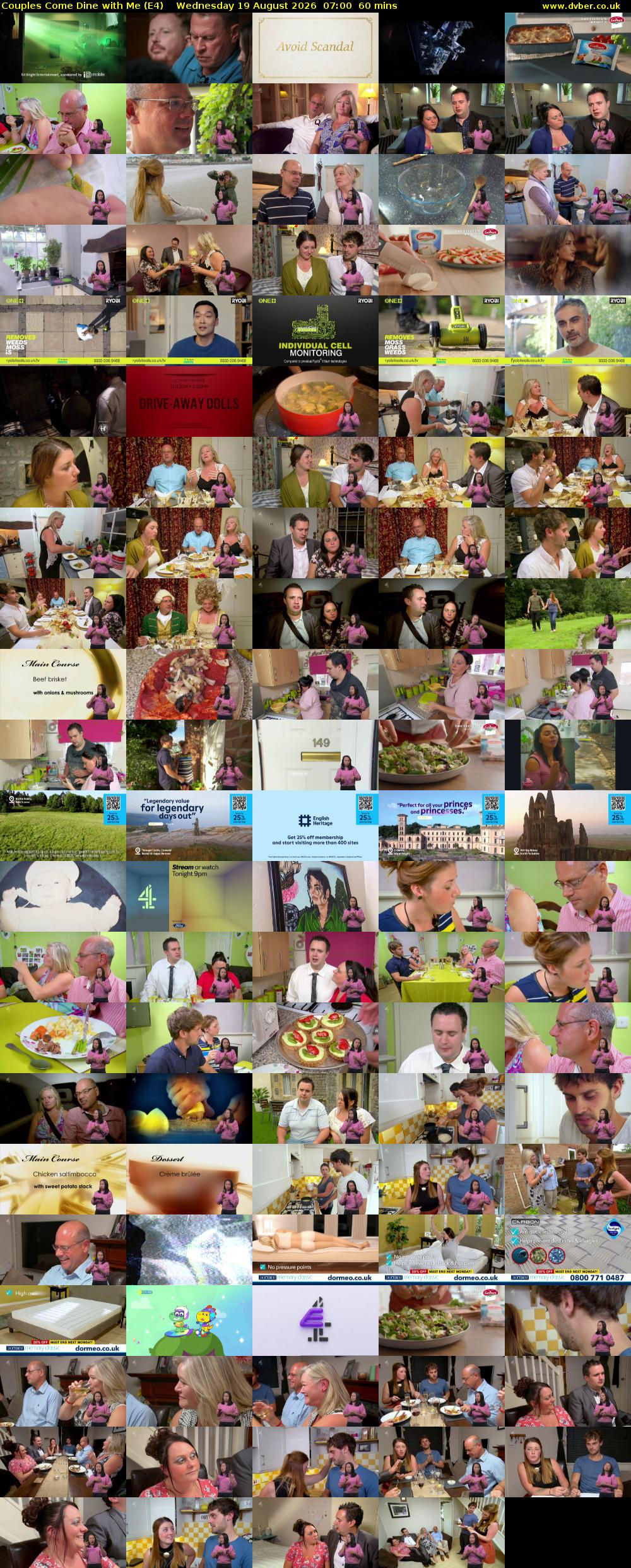 Couples Come Dine with Me (E4) Wednesday 19 August 2026 07:00 - 08:00