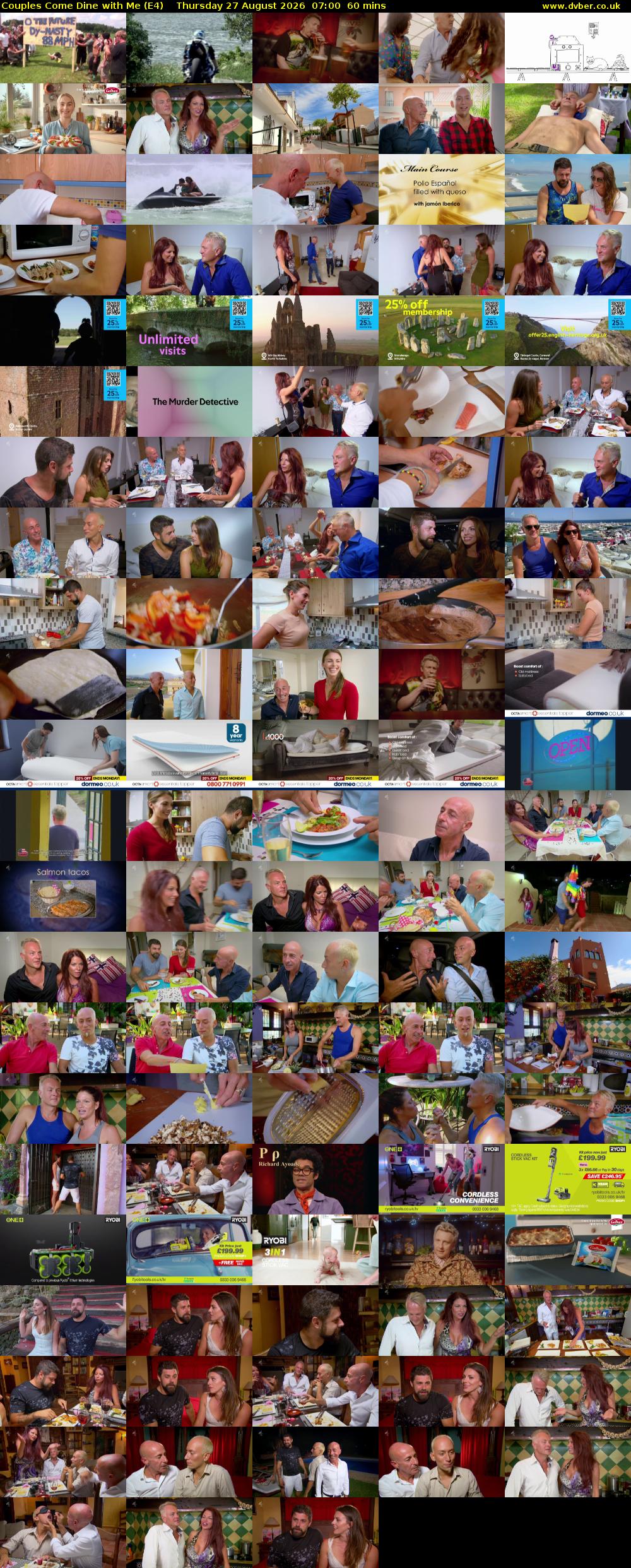 Couples Come Dine with Me (E4) Thursday 27 August 2026 07:00 - 08:00
