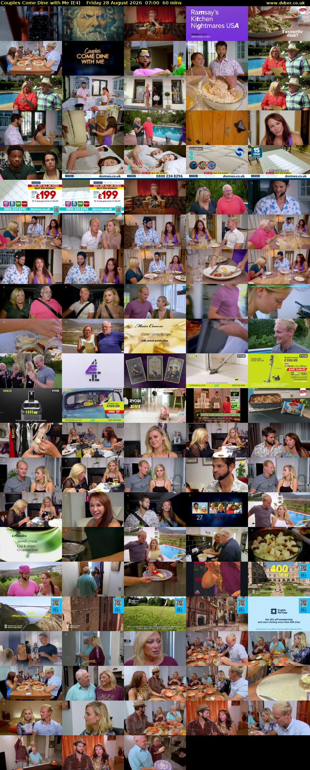 Couples Come Dine with Me (E4) Friday 28 August 2026 07:00 - 08:00