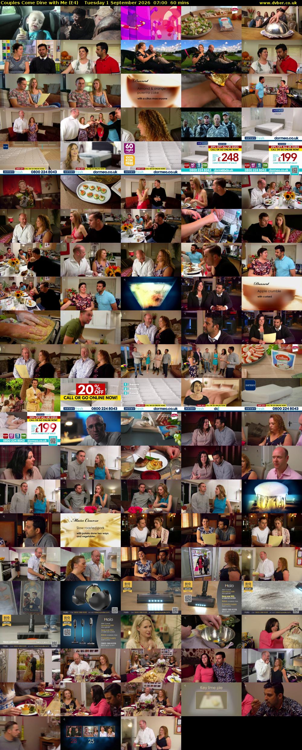 Couples Come Dine with Me (E4) Tuesday 1 September 2026 07:00 - 08:00