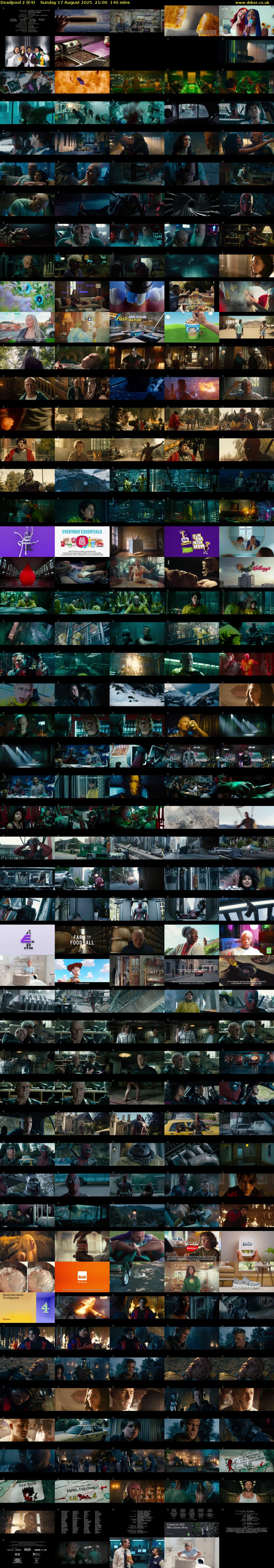 Deadpool 2 (E4) Sunday 17 August 2025 21:00 - 23:20