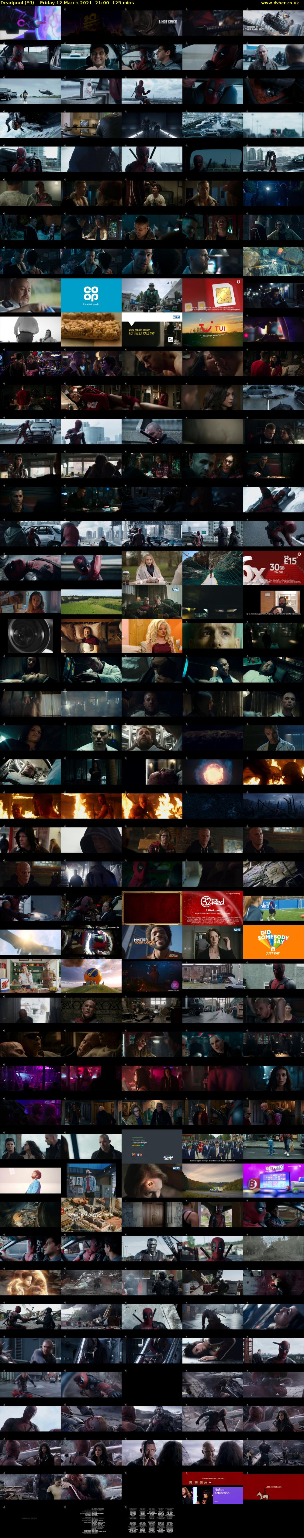 Deadpool (E4) Friday 12 March 2021 21:00 - 23:05