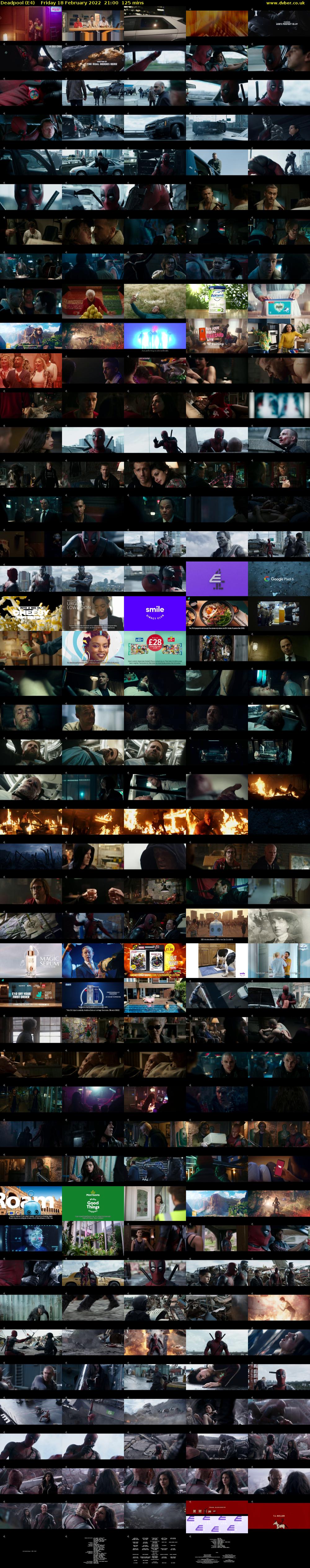 Deadpool (E4) Friday 18 February 2022 21:00 - 23:05