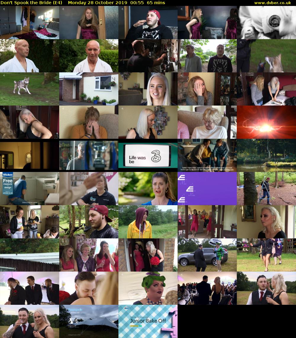 Don't Spook the Bride (E4) Monday 28 October 2019 00:55 - 02:00