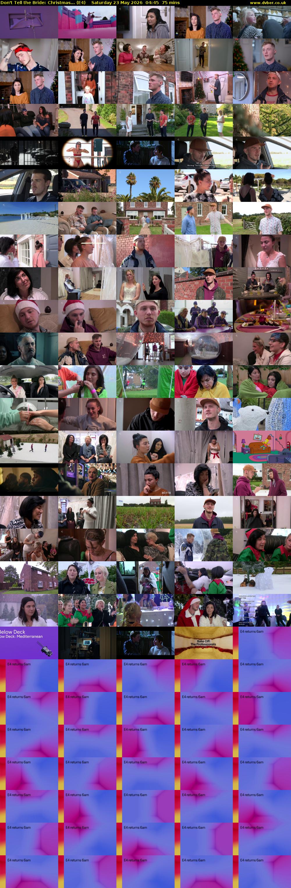 Don't Tell the Bride: Christmas... (E4) Saturday 23 May 2026 04:45 - 06:00