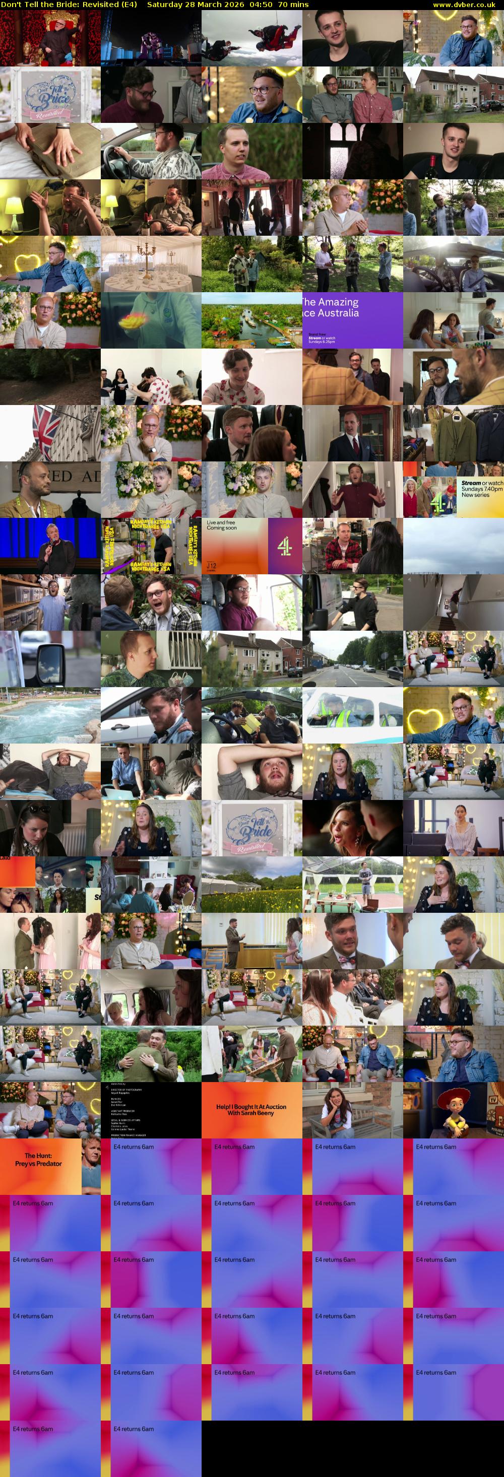 Don't Tell the Bride: Revisited (E4) Saturday 28 March 2026 04:50 - 06:00