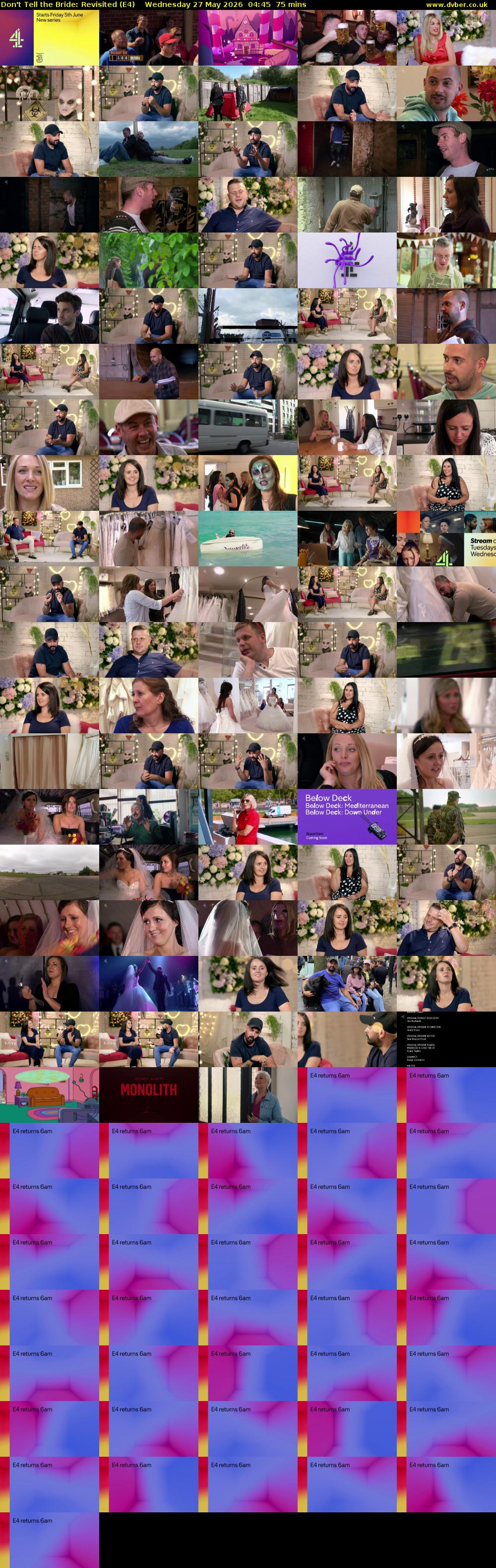 Don't Tell the Bride: Revisited (E4) Wednesday 27 May 2026 04:45 - 06:00