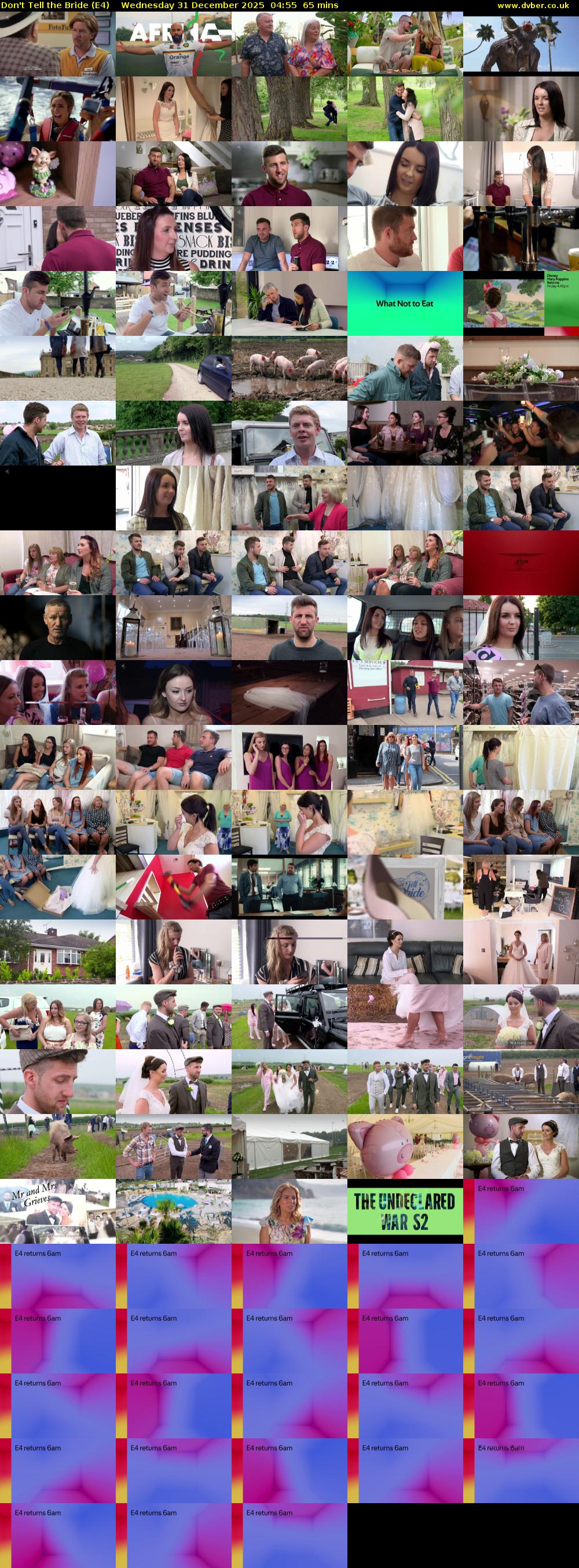 Don't Tell the Bride (E4) Wednesday 31 December 2025 04:55 - 06:00