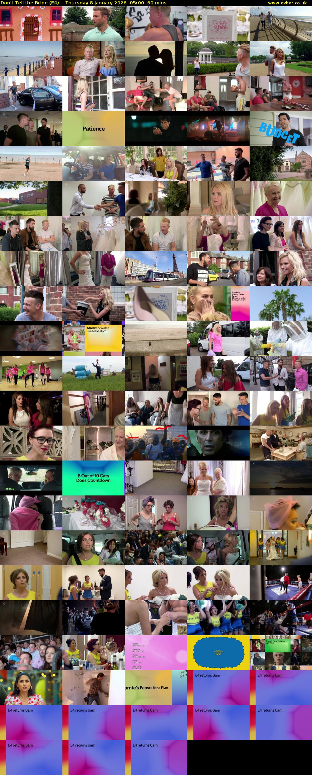 Don't Tell the Bride (E4) Thursday 8 January 2026 05:00 - 06:00