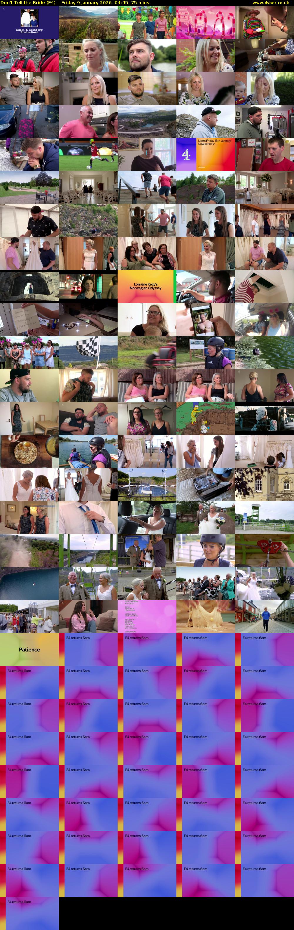 Don't Tell the Bride (E4) Friday 9 January 2026 04:45 - 06:00