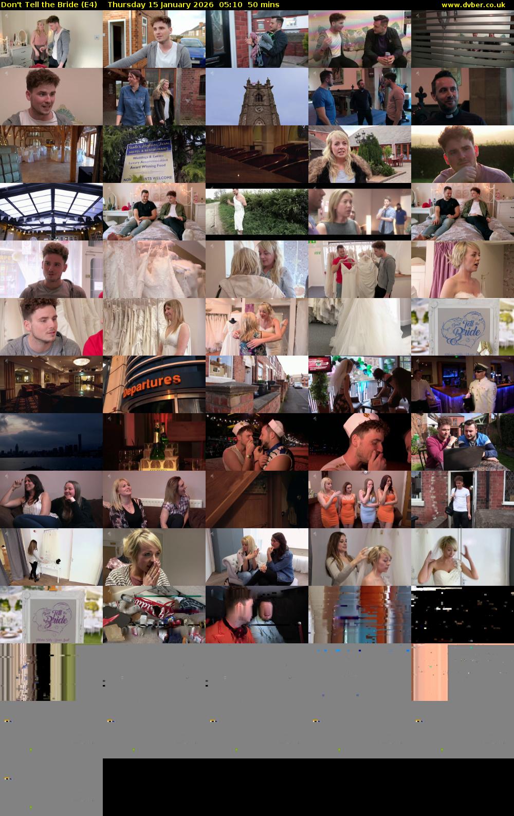 Don't Tell the Bride (E4) Thursday 15 January 2026 05:10 - 06:00