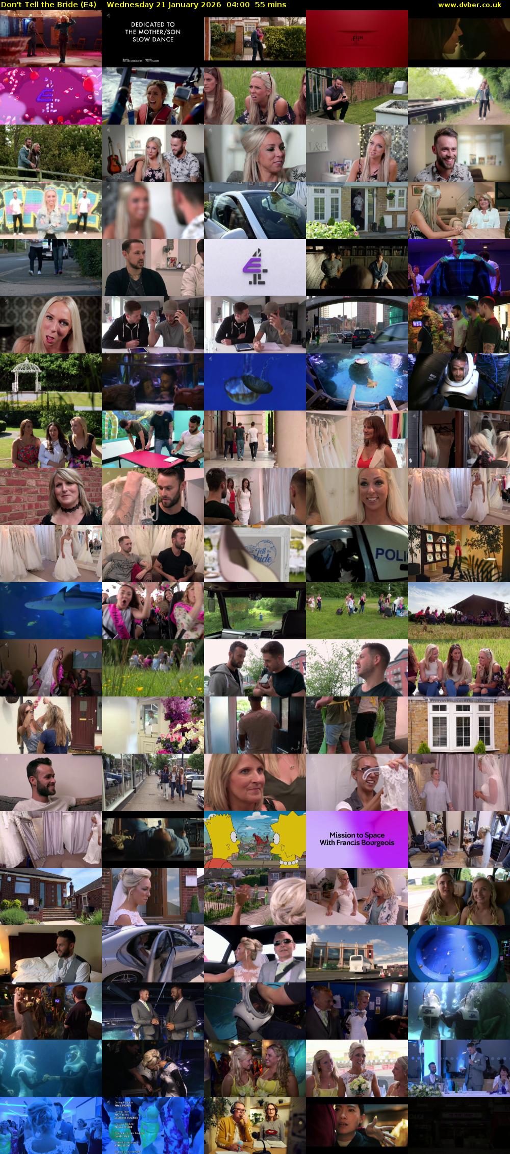 Don't Tell the Bride (E4) Wednesday 21 January 2026 04:00 - 04:55