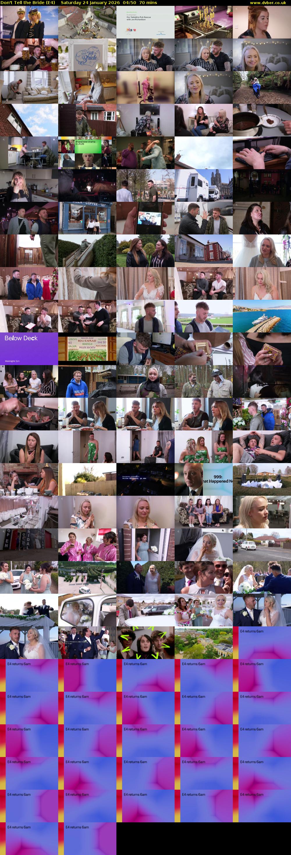 Don't Tell the Bride (E4) Saturday 24 January 2026 04:50 - 06:00