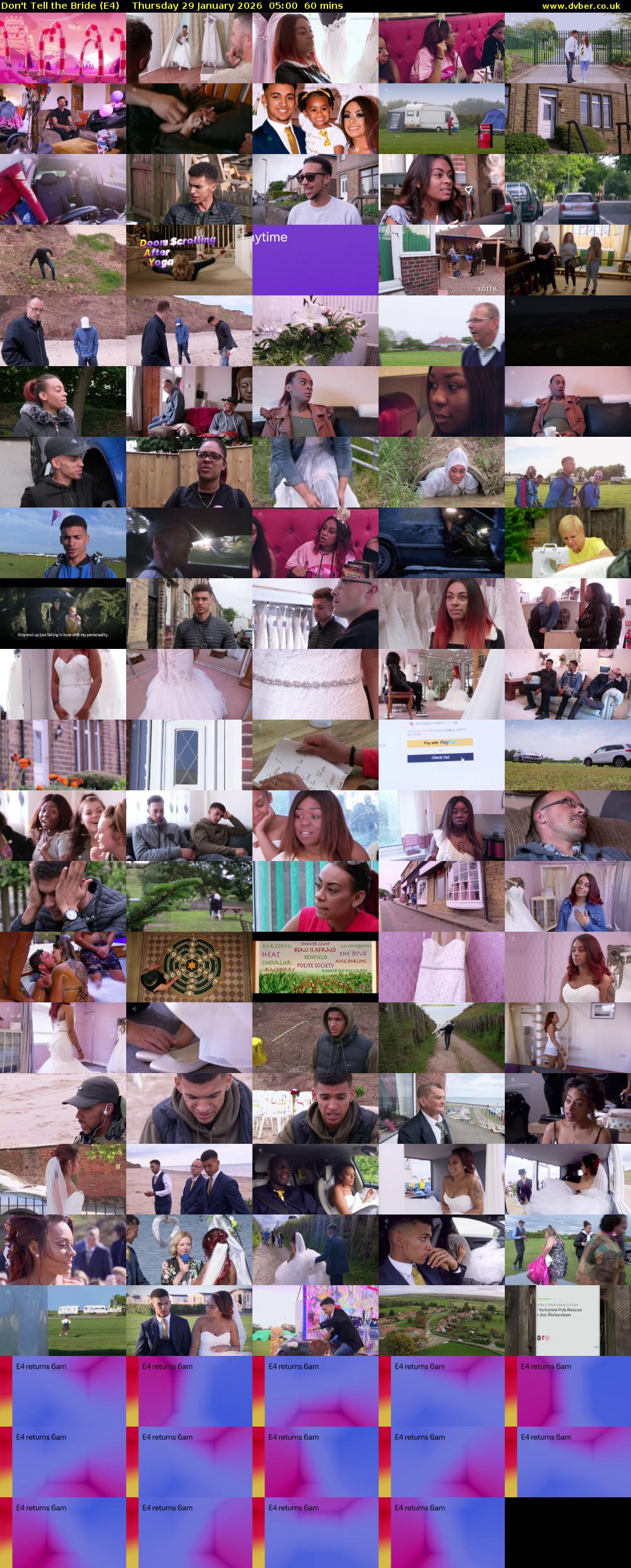 Don't Tell the Bride (E4) Thursday 29 January 2026 05:00 - 06:00