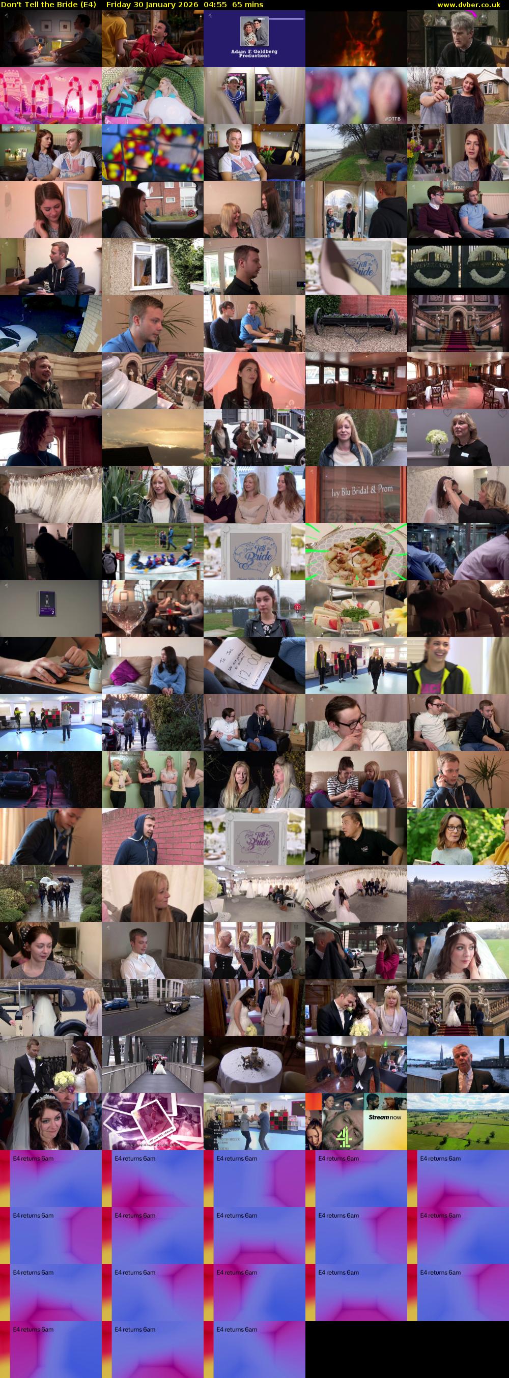 Don't Tell the Bride (E4) Friday 30 January 2026 04:55 - 06:00