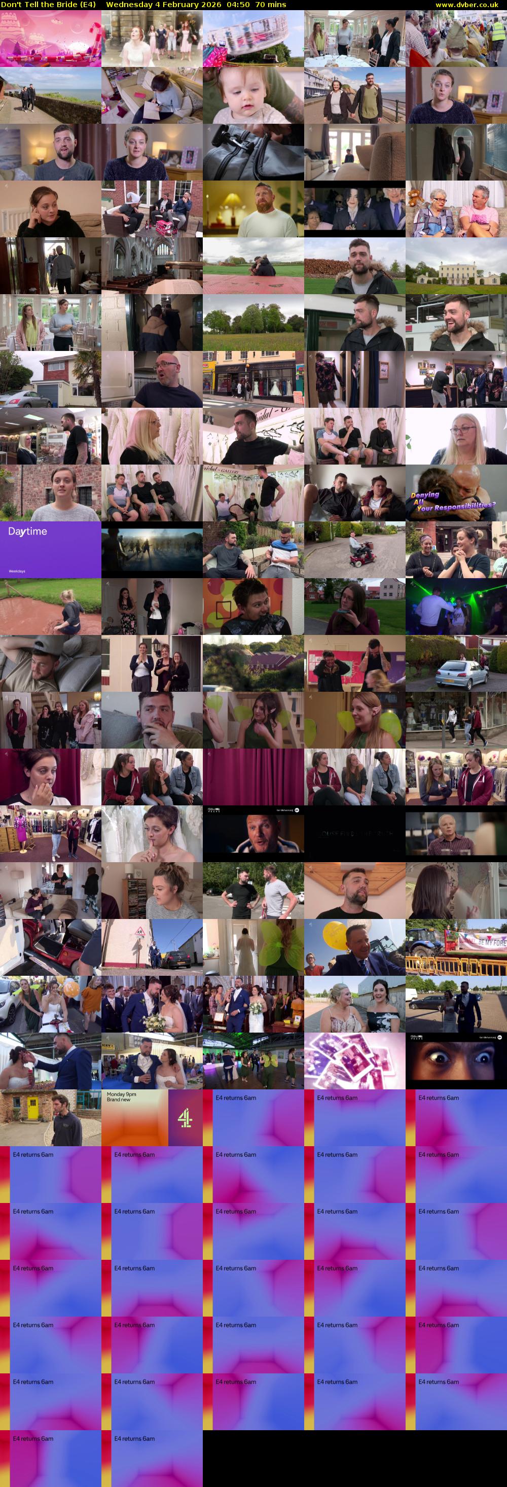 Don't Tell the Bride (E4) Wednesday 4 February 2026 04:50 - 06:00