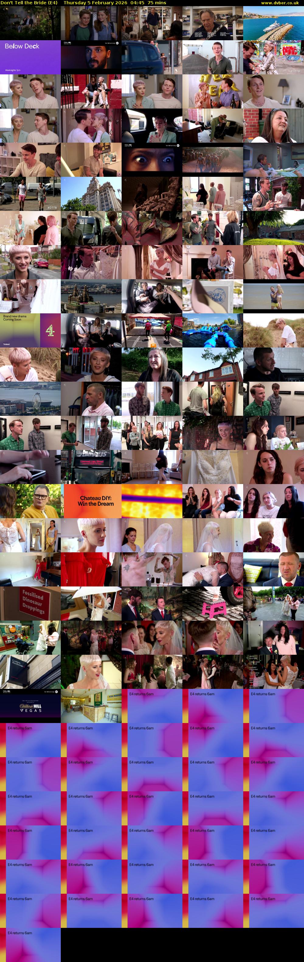 Don't Tell the Bride (E4) Thursday 5 February 2026 04:45 - 06:00