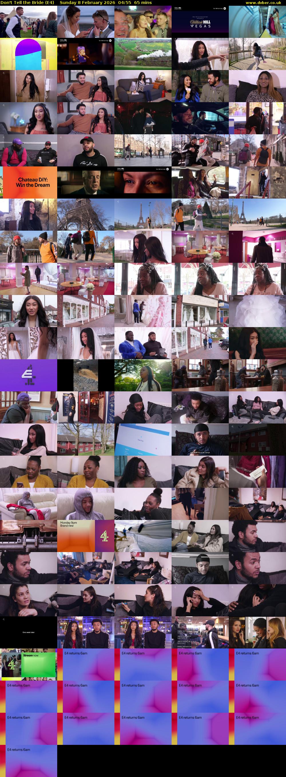 Don't Tell the Bride (E4) Sunday 8 February 2026 04:55 - 06:00