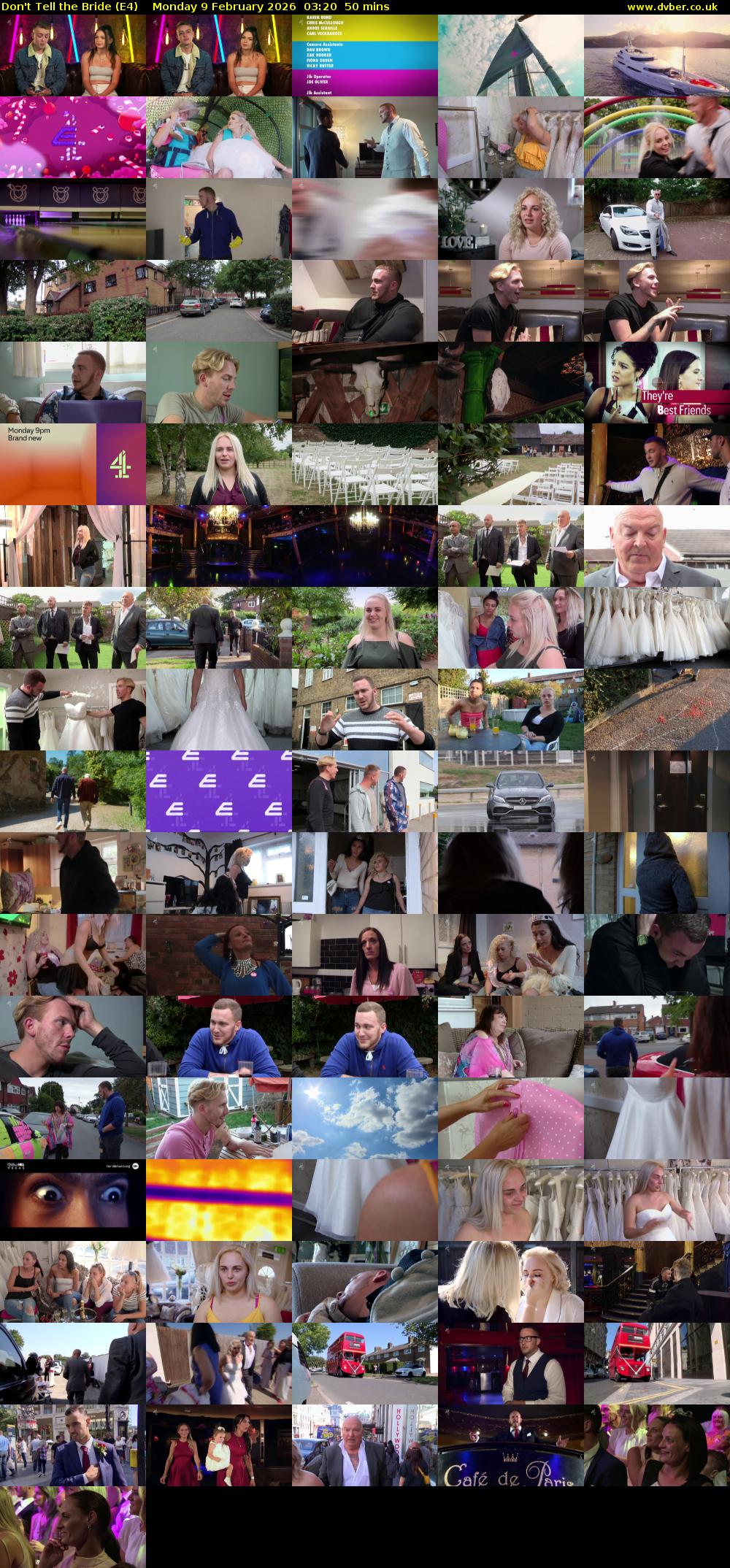 Don't Tell the Bride (E4) Monday 9 February 2026 03:20 - 04:10