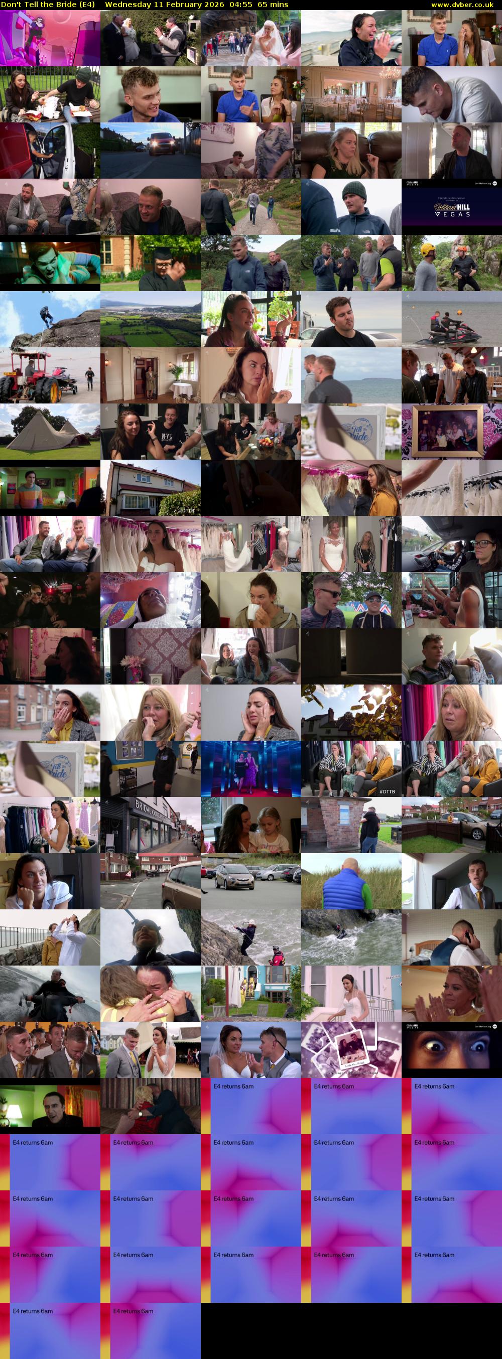 Don't Tell the Bride (E4) Wednesday 11 February 2026 04:55 - 06:00
