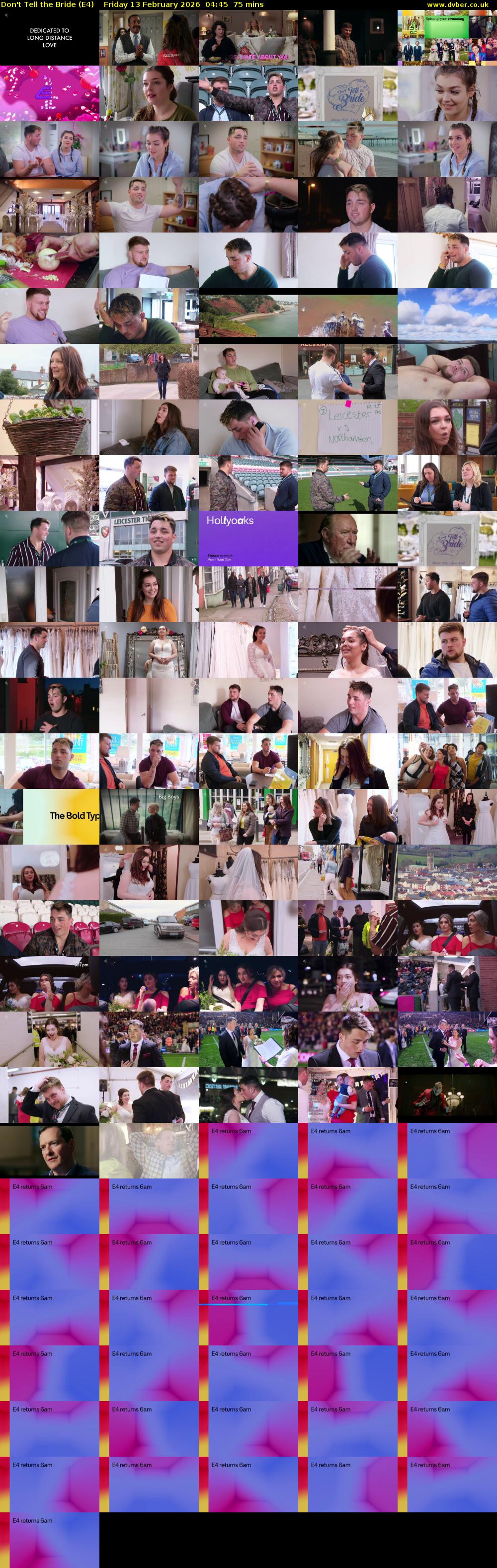 Don't Tell the Bride (E4) Friday 13 February 2026 04:45 - 06:00
