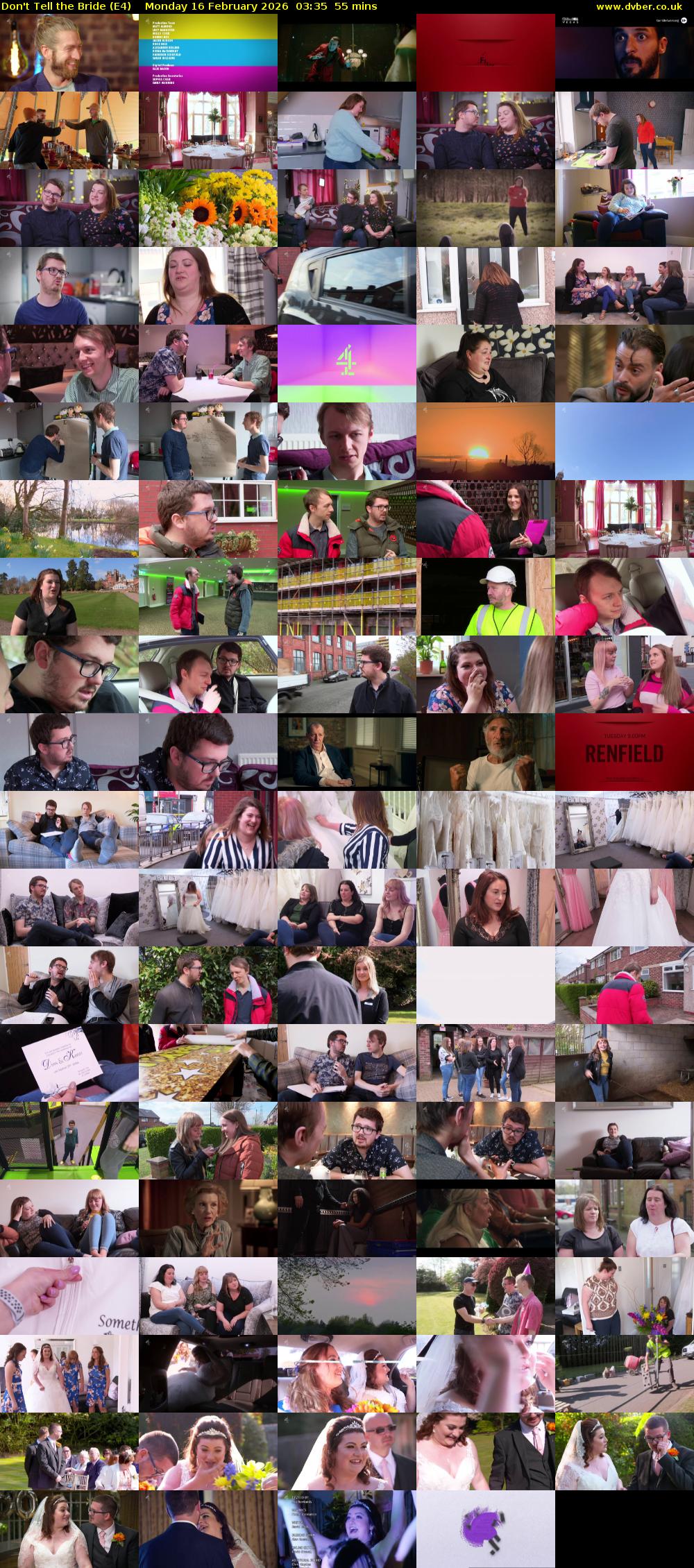 Don't Tell the Bride (E4) Monday 16 February 2026 03:35 - 04:30