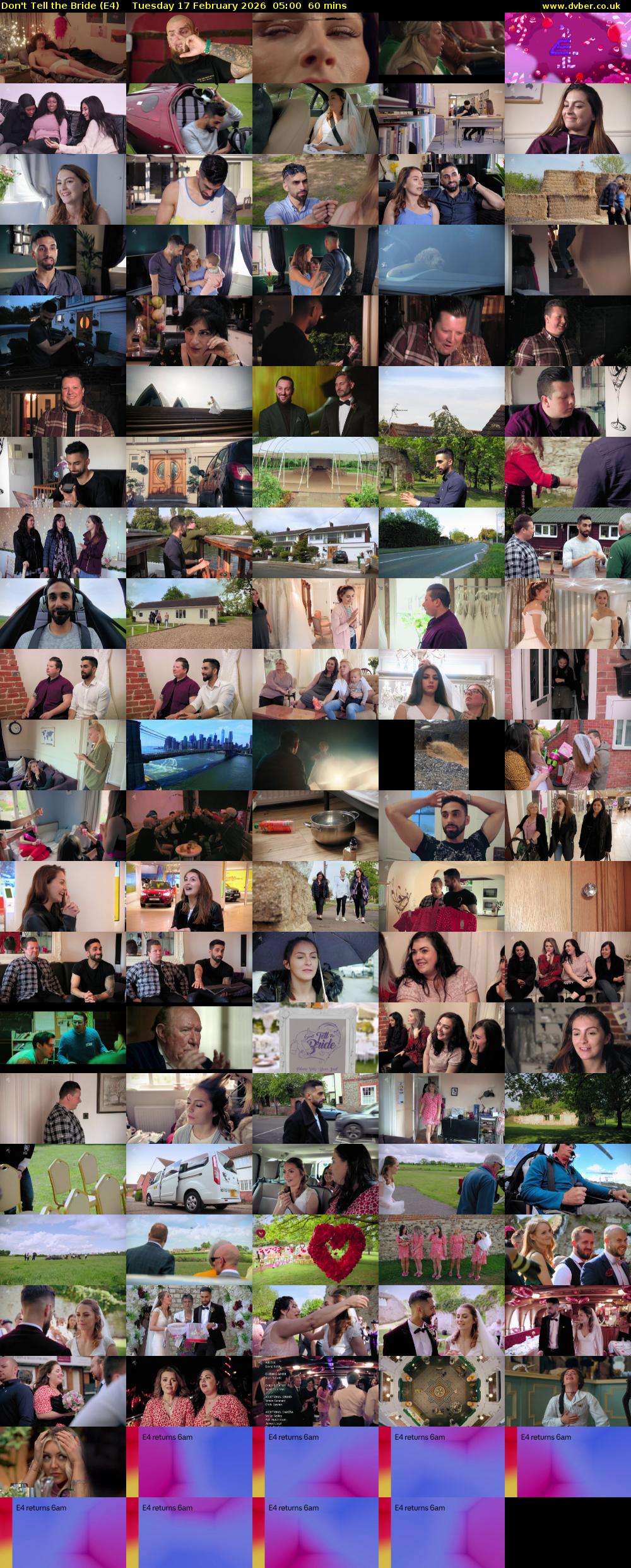 Don't Tell the Bride (E4) Tuesday 17 February 2026 05:00 - 06:00