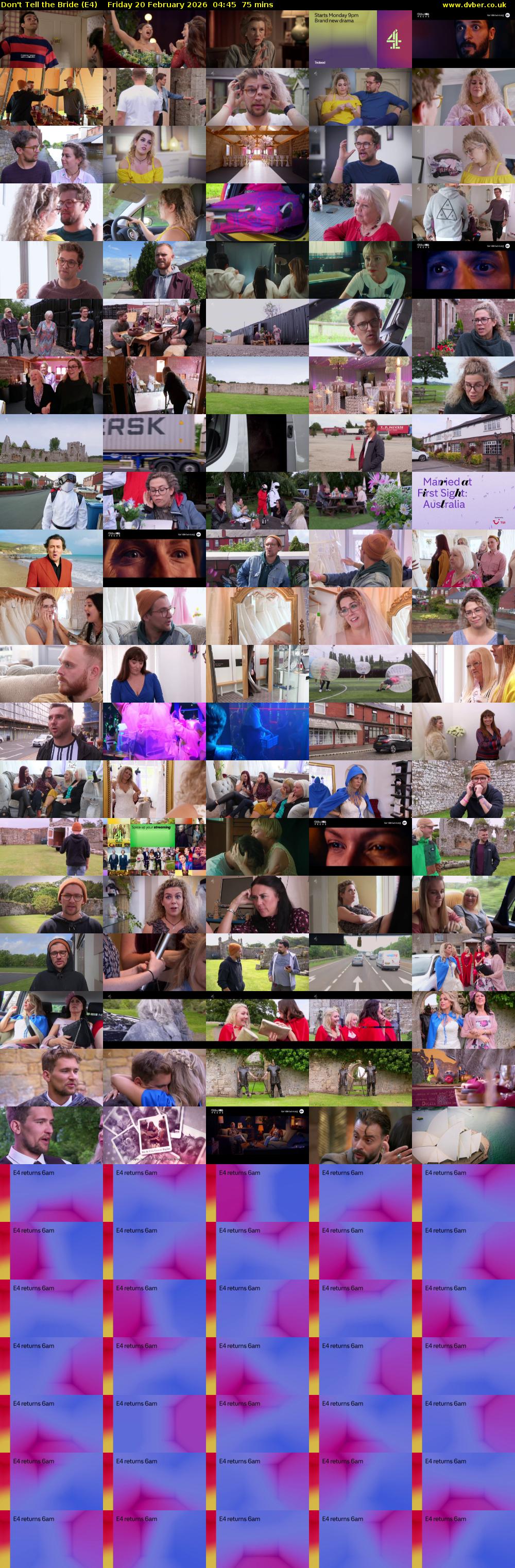 Don't Tell the Bride (E4) Friday 20 February 2026 04:45 - 06:00