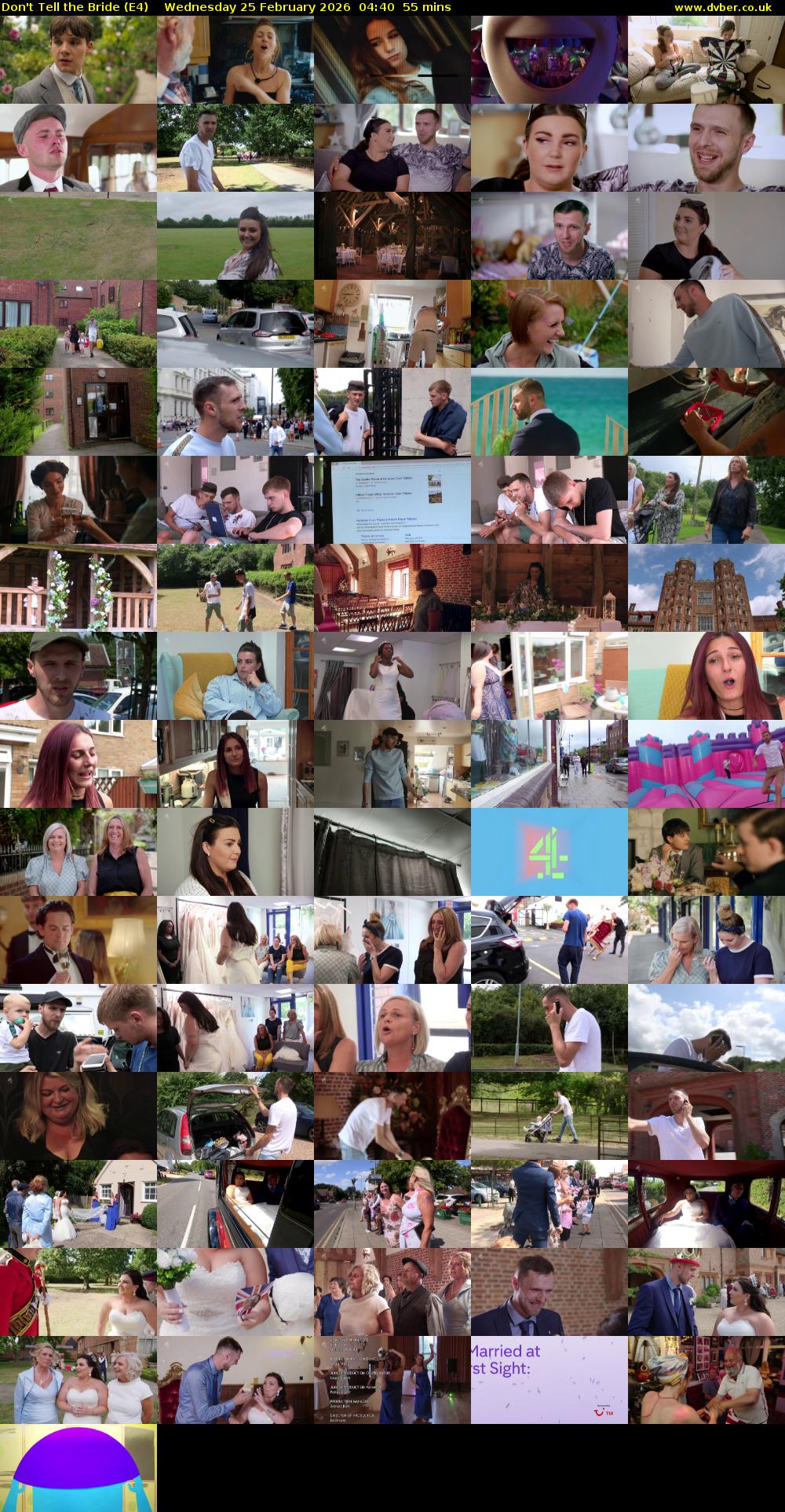 Don't Tell the Bride (E4) Wednesday 25 February 2026 04:40 - 05:35