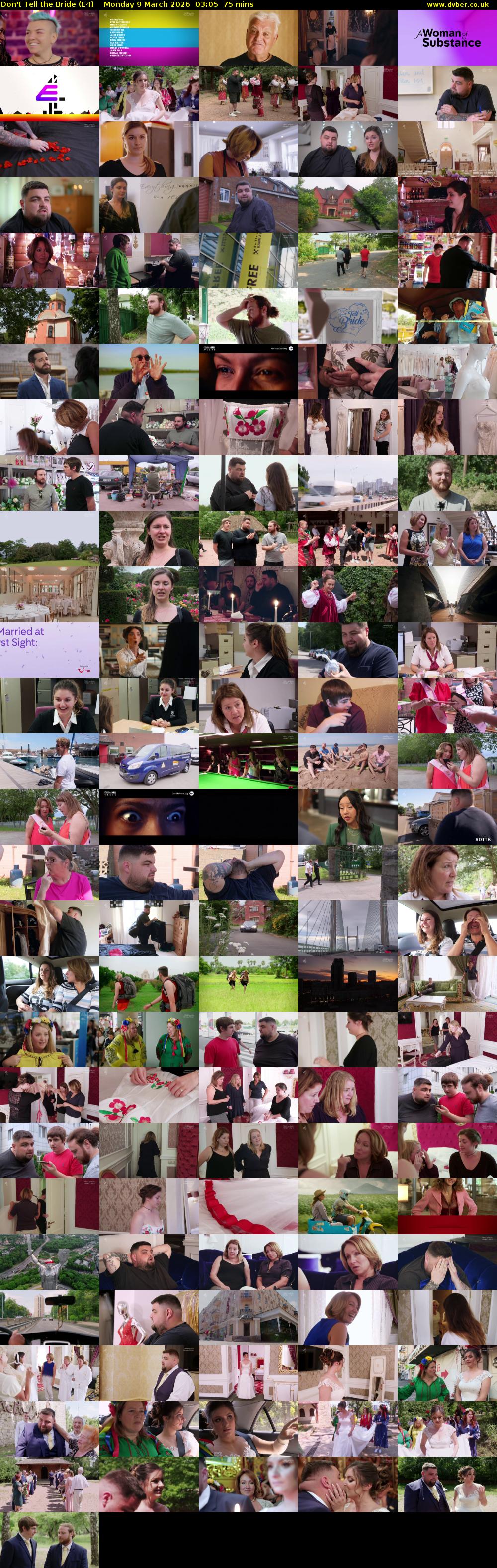 Don't Tell the Bride (E4) Monday 9 March 2026 03:05 - 04:20