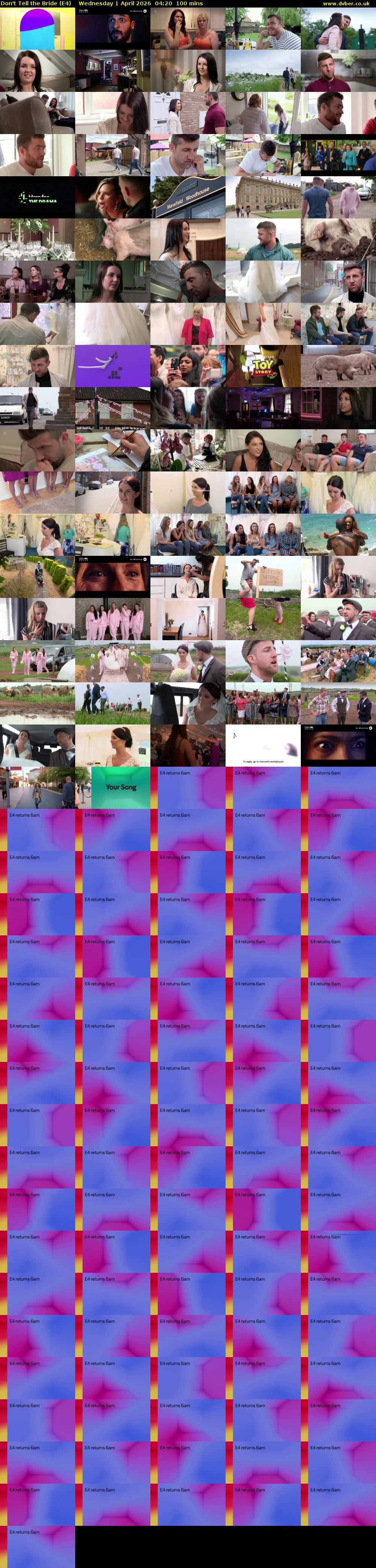 Don't Tell the Bride (E4) Wednesday 1 April 2026 04:20 - 06:00