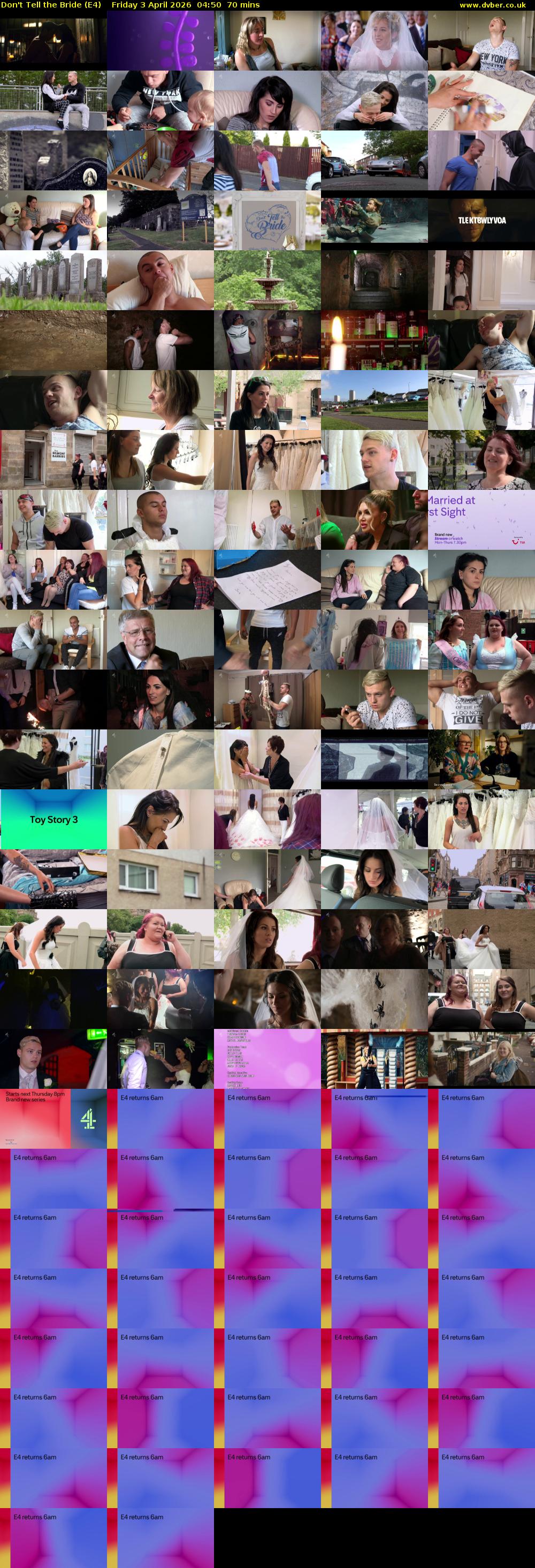 Don't Tell the Bride (E4) Friday 3 April 2026 04:50 - 06:00