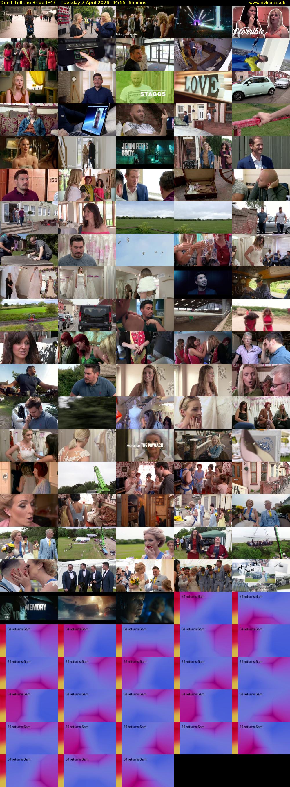 Don't Tell the Bride (E4) Tuesday 7 April 2026 04:55 - 06:00