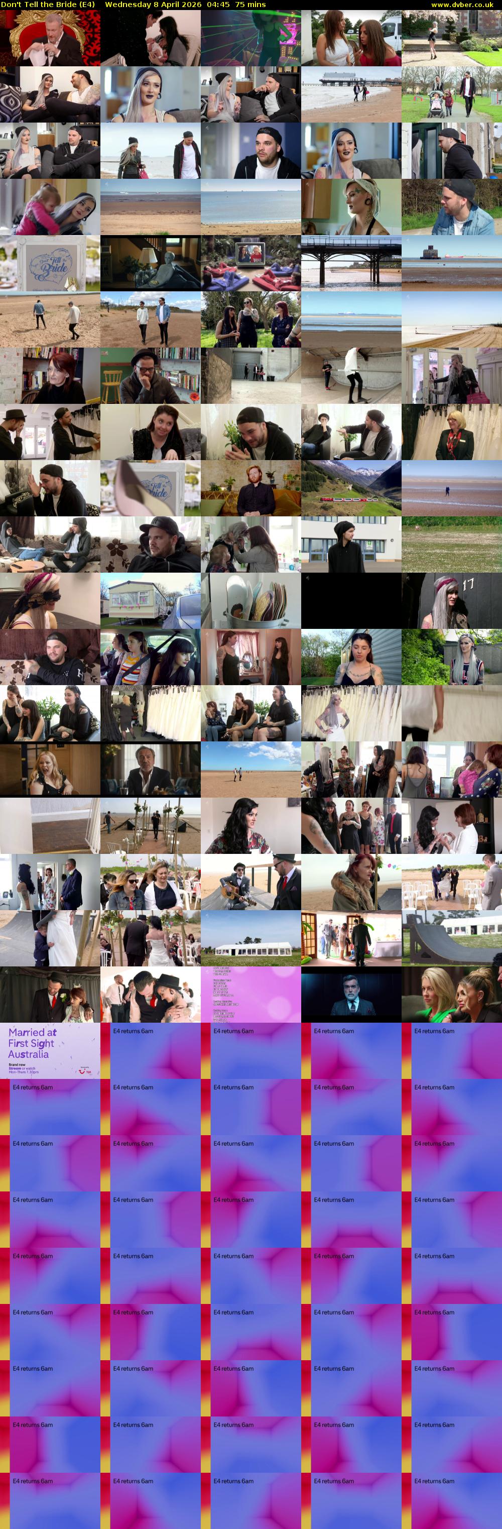 Don't Tell the Bride (E4) Wednesday 8 April 2026 04:45 - 06:00