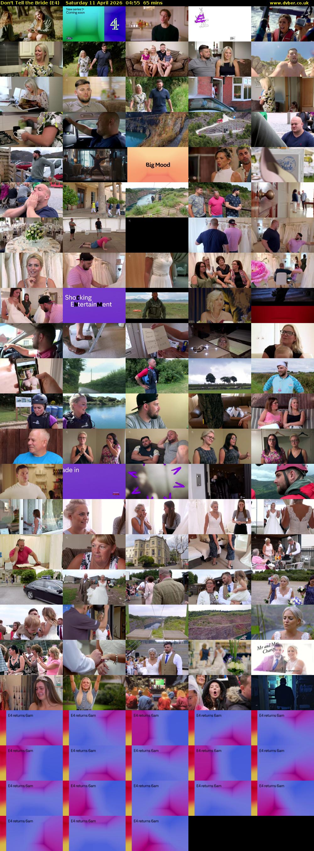 Don't Tell the Bride (E4) Saturday 11 April 2026 04:55 - 06:00