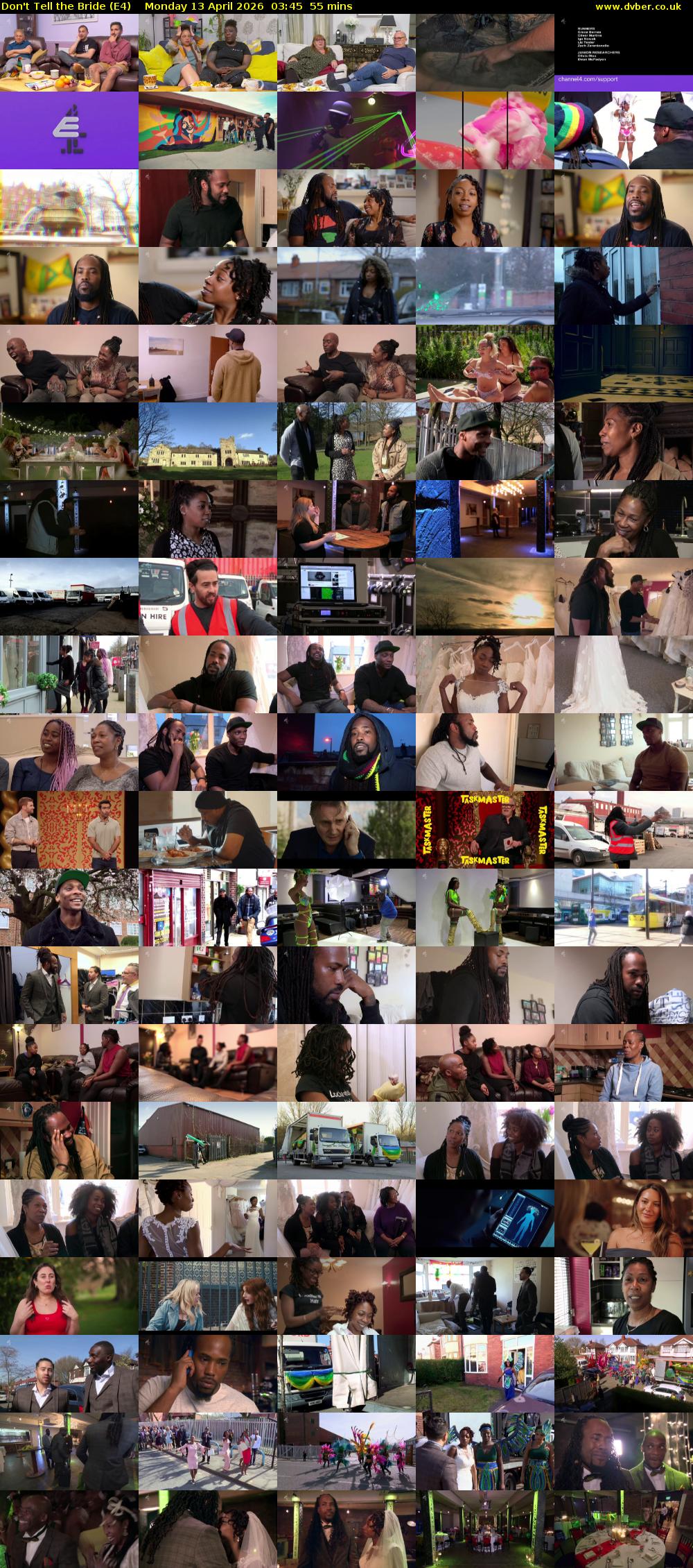 Don't Tell the Bride (E4) Monday 13 April 2026 03:45 - 04:40