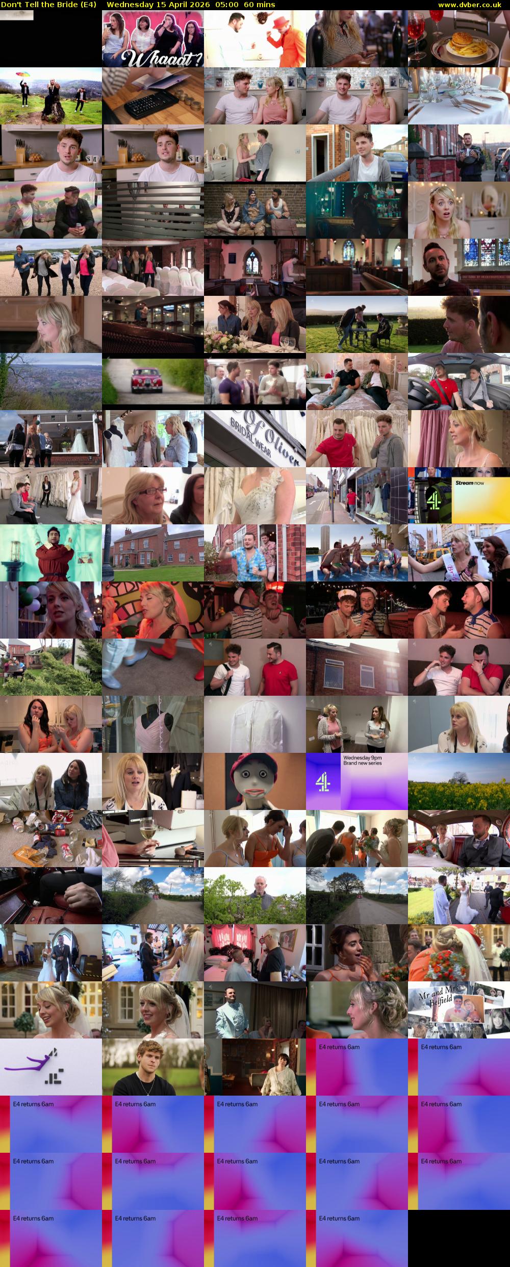 Don't Tell the Bride (E4) Wednesday 15 April 2026 05:00 - 06:00