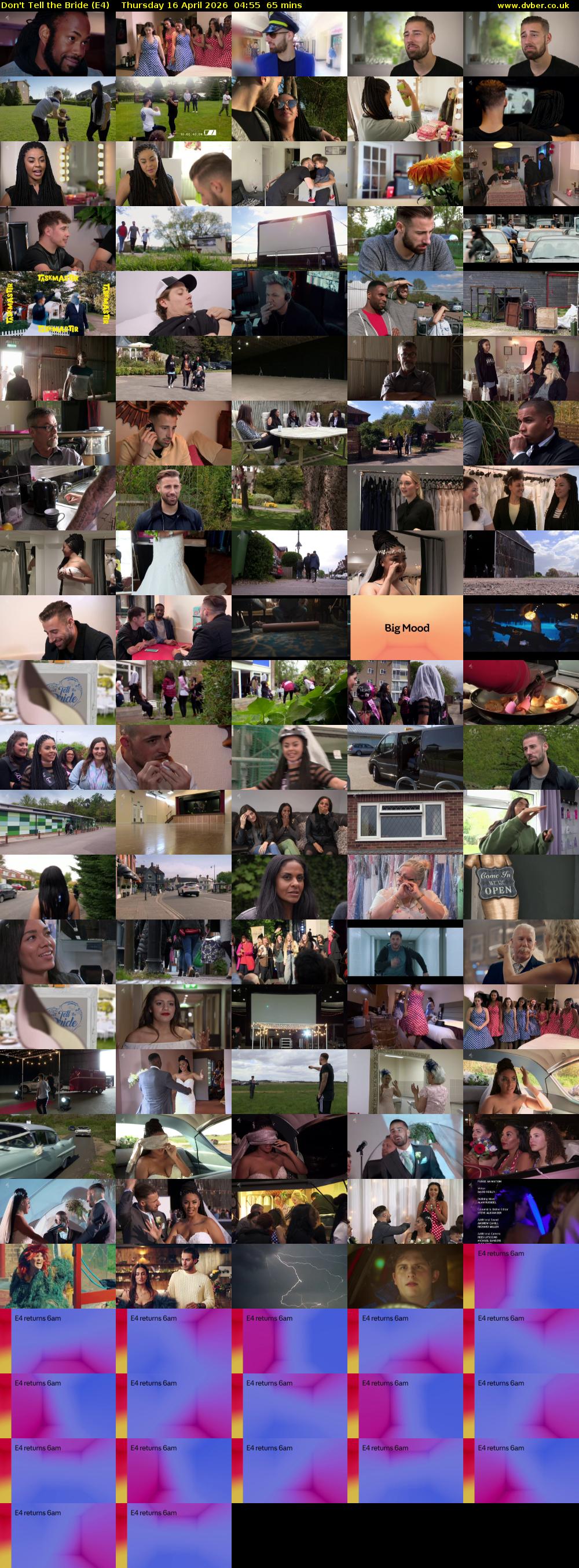 Don't Tell the Bride (E4) Thursday 16 April 2026 04:55 - 06:00