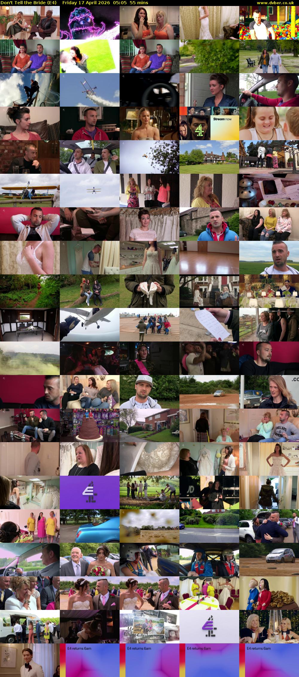 Don't Tell the Bride (E4) Friday 17 April 2026 05:05 - 06:00