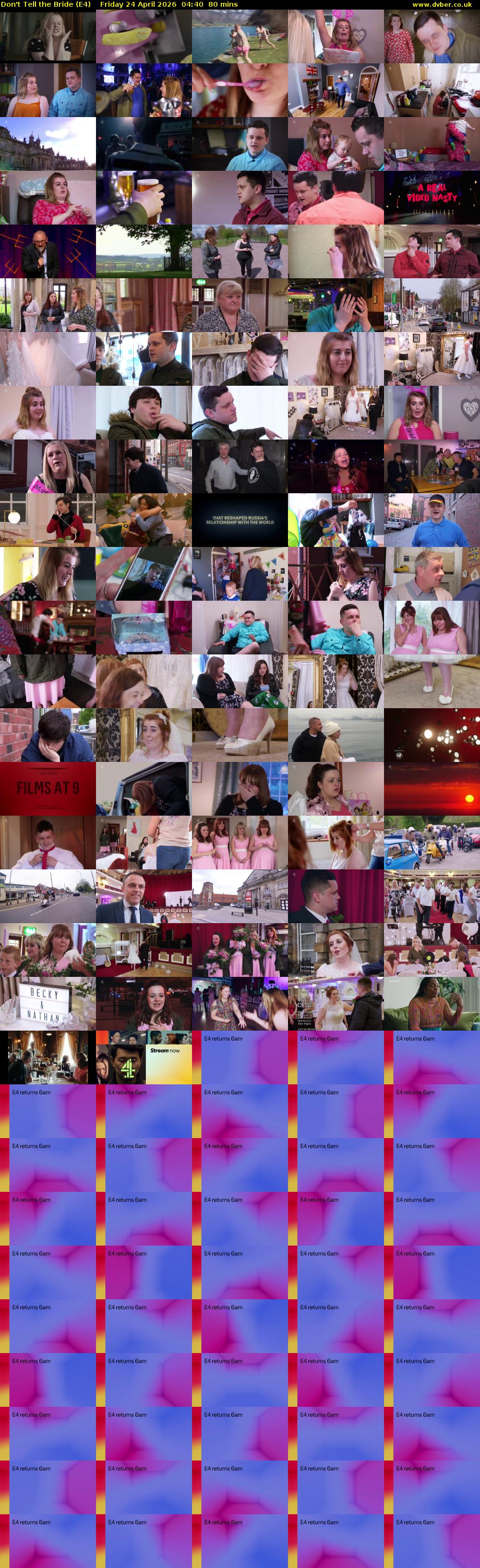 Don't Tell the Bride (E4) Friday 24 April 2026 04:40 - 06:00