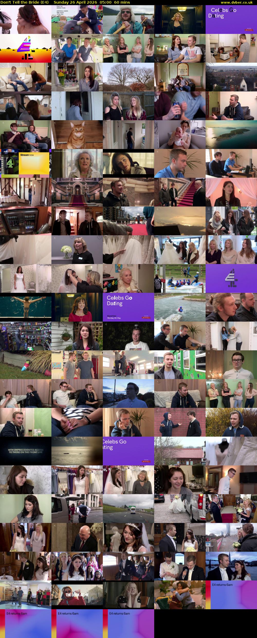 Don't Tell the Bride (E4) Sunday 26 April 2026 05:00 - 06:00