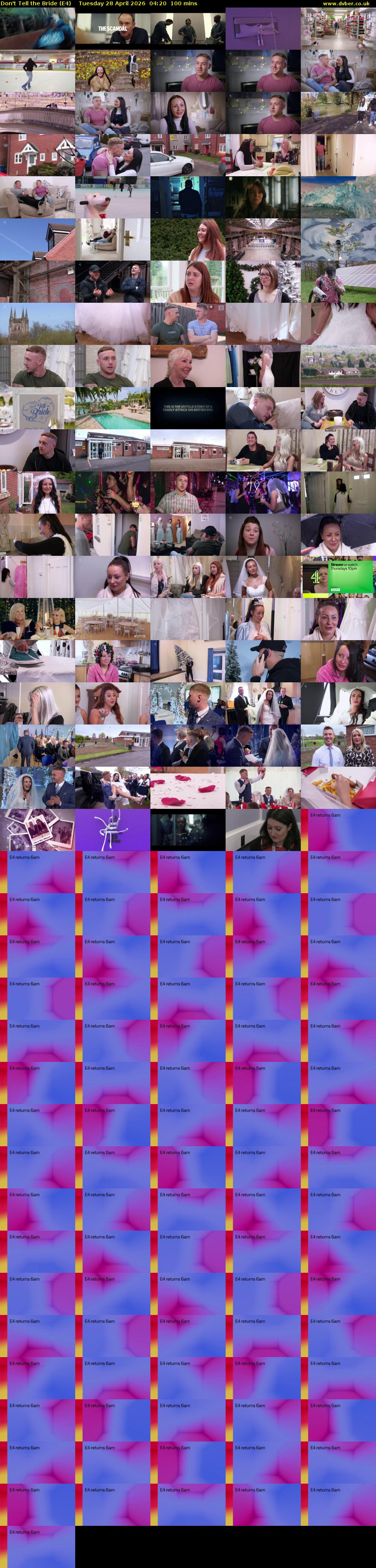 Don't Tell the Bride (E4) Tuesday 28 April 2026 04:20 - 06:00