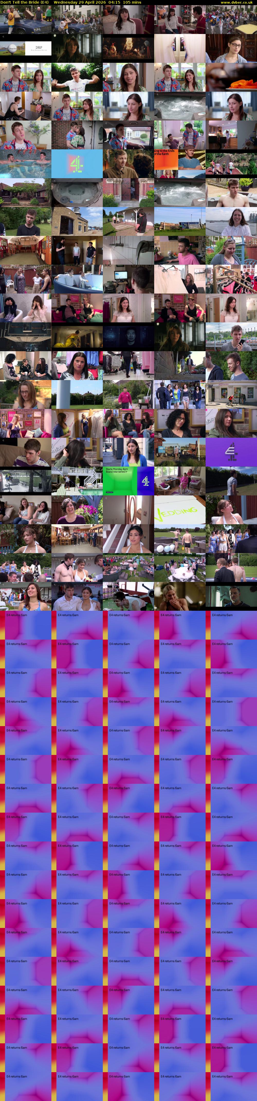 Don't Tell the Bride (E4) Wednesday 29 April 2026 04:15 - 06:00