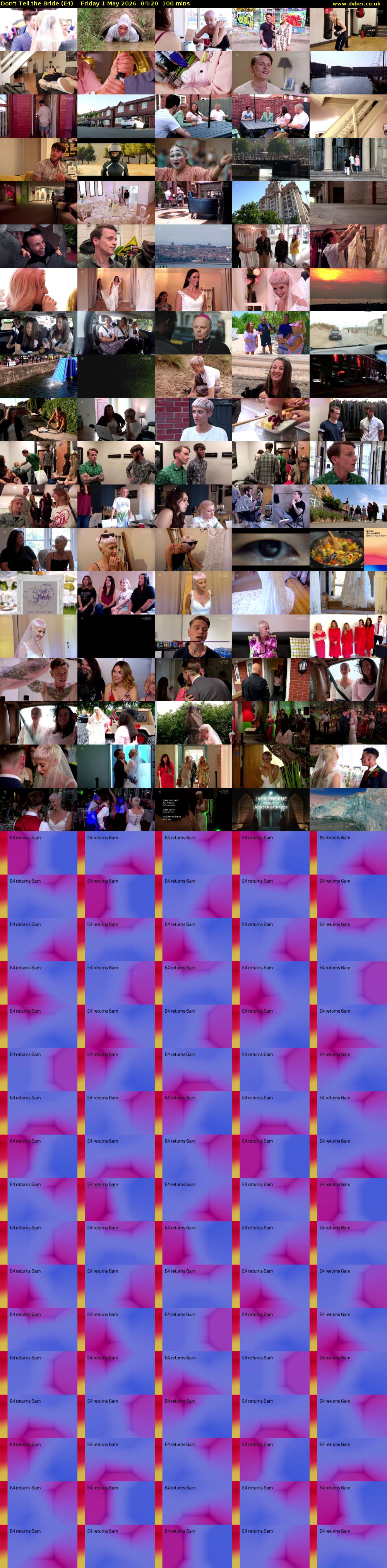 Don't Tell the Bride (E4) Friday 1 May 2026 04:20 - 06:00