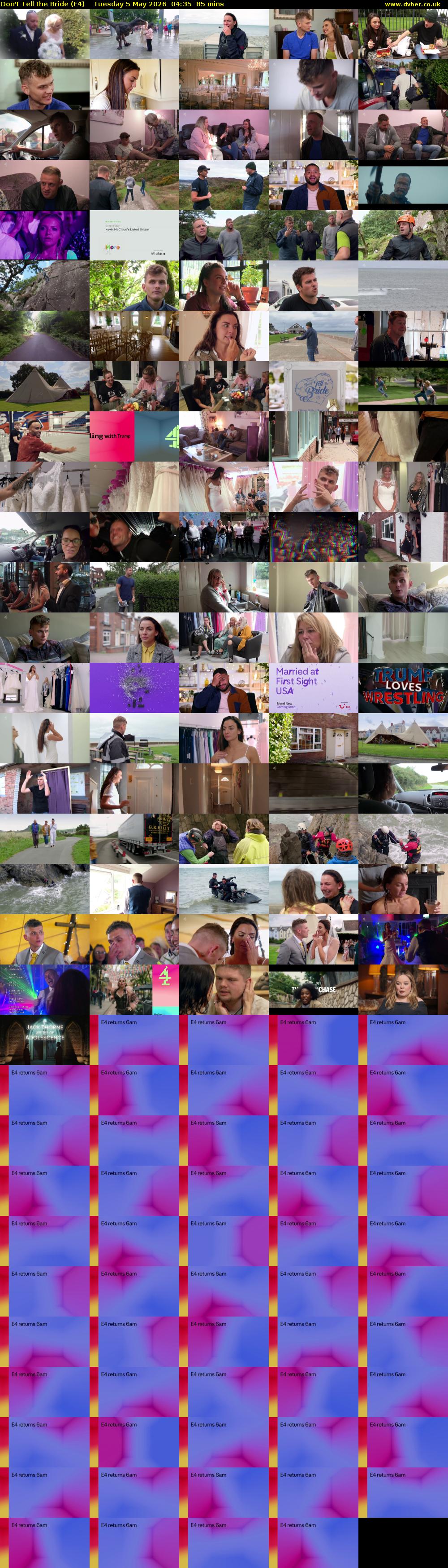 Don't Tell the Bride (E4) Tuesday 5 May 2026 04:35 - 06:00