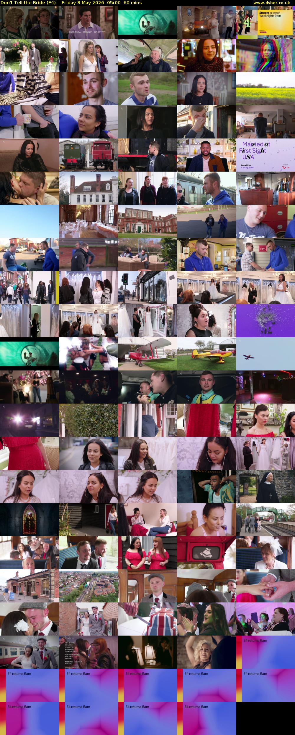 Don't Tell the Bride (E4) Friday 8 May 2026 05:00 - 06:00