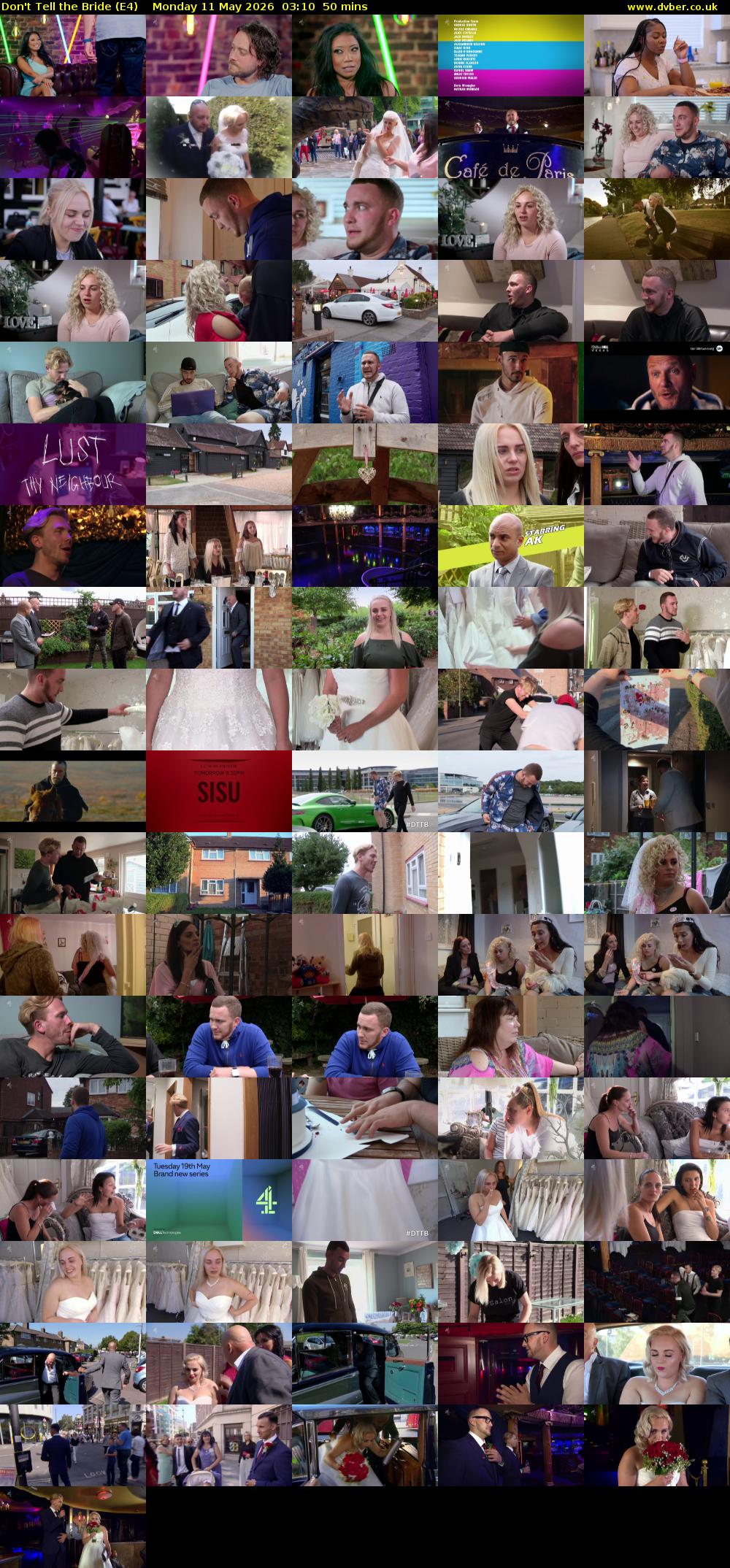 Don't Tell the Bride (E4) Monday 11 May 2026 03:10 - 04:00