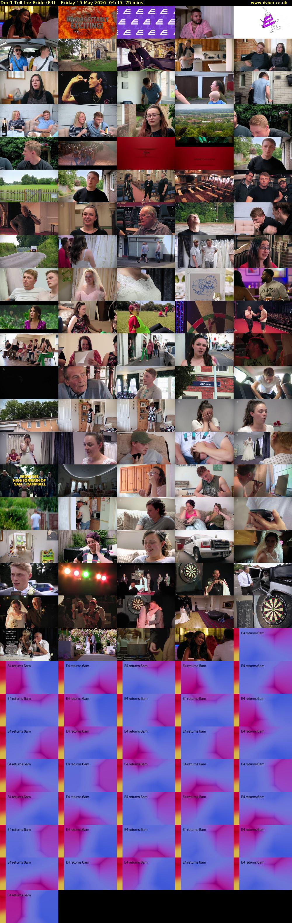 Don't Tell the Bride (E4) Friday 15 May 2026 04:45 - 06:00