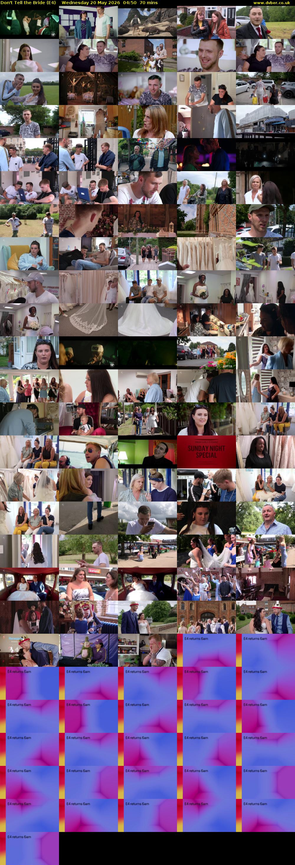 Don't Tell the Bride (E4) Wednesday 20 May 2026 04:50 - 06:00