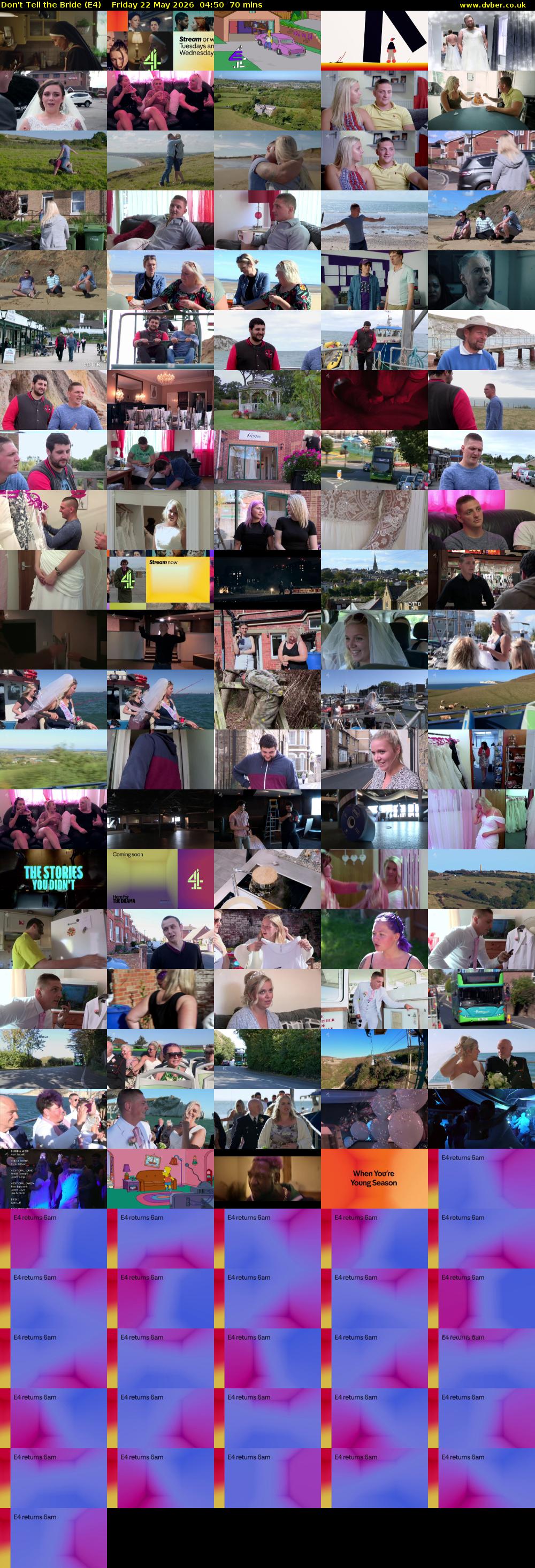 Don't Tell the Bride (E4) Friday 22 May 2026 04:50 - 06:00